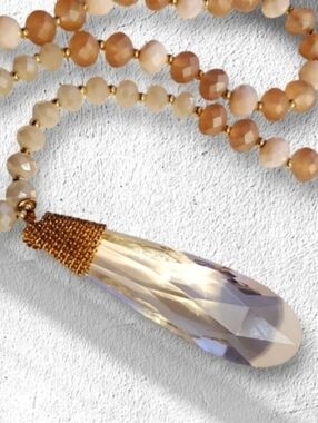 Faceted Crystal Teardrop Necklace and Earring Set